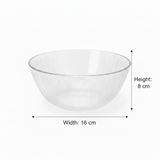 Noritazeh Ribbed Glass Salad Bowl - 16×8 cm