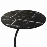 Black Wooden & Metal Bedside C-Table - 60×40 cm
