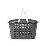 Plastic Multipurpose Basket with Handle - 25×18cm - White - Grey