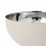 Silver & Cream Round Footed Steel Candy Bowl - 26×26 cm