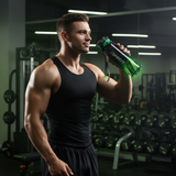 SPORTS Elite Gradient Water Bottle — Black & Green| Flip-Lock Cap 1000ml