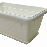 Family Plastic Winny Rectangular Planter Pot with Tray – 35x20cm