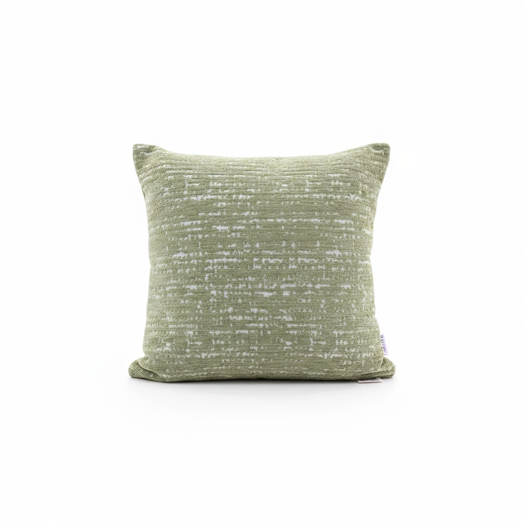 Evlen Soft Decorative Cushion - 40×40 cm - Sage Green / Light Blue / Black / Cream