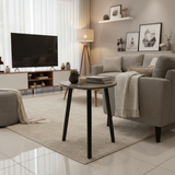 Grey & Black Triangular Side Table - 40×45 cm