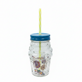 Glass Jar with Straw – 450ml