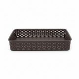 Exclusive Multipurpose Plastic Basket Tray - 35×26cm - Dark Brown / White