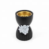 Black & White Chalk Incense Burner - 10×6cm