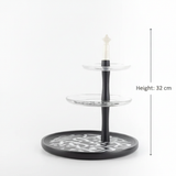 Otantik Sidrah - 3 Tier Cake Stand - Midnight Silver 32cm