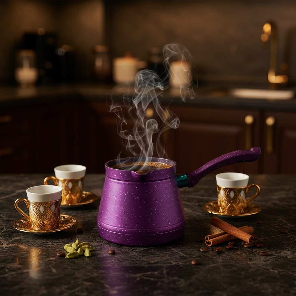 Purple Forged Aluminium Turkish Coffee Warmer 800ml