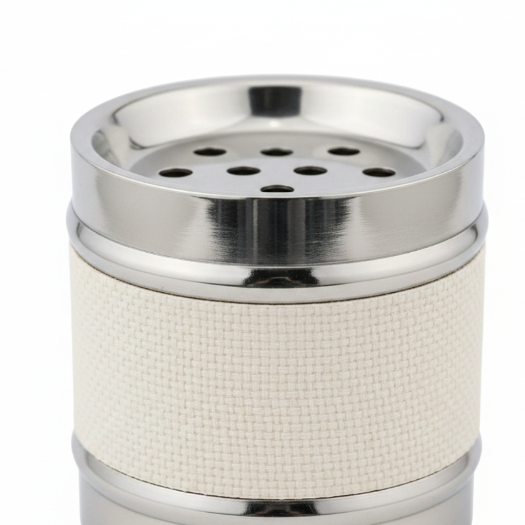 Silver & Cream Steel Incense Burner — 15cm