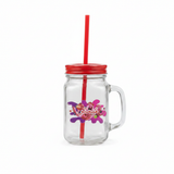 Glass Mason Jar Mug with Straw & Handle — 450ml
