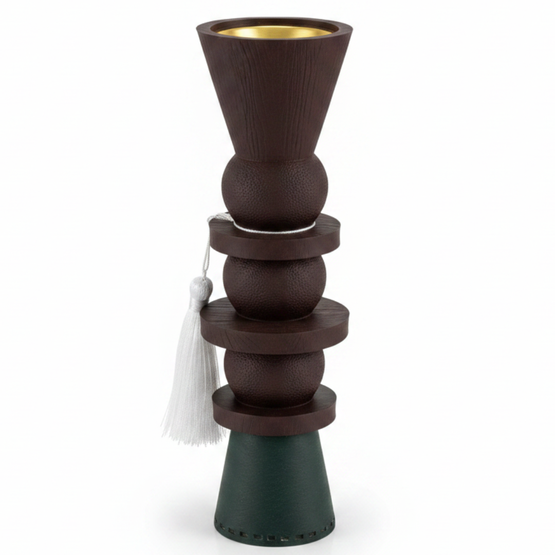 Dark Green & Brown Chalk Incense Burner | Sculptural Stacked Design | 25cm