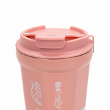 Travel Mug with Flip Lid — 400ml - Coral / Cream / Teal Green