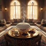 ليفون هوتبوت معزول بتصميم أزهار أبيض وأزرق سعة 1000 مل