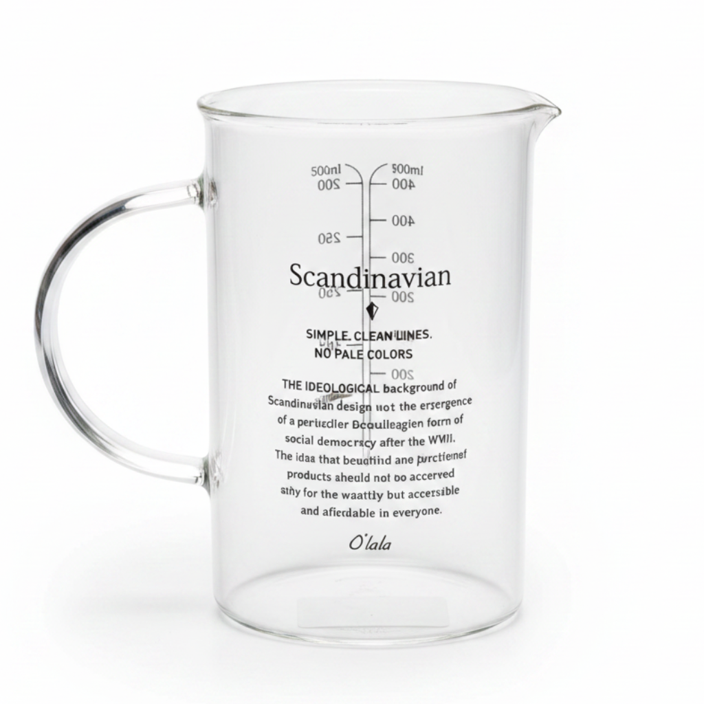 Olala Scandinavian Glass Measuring Cup 500ml