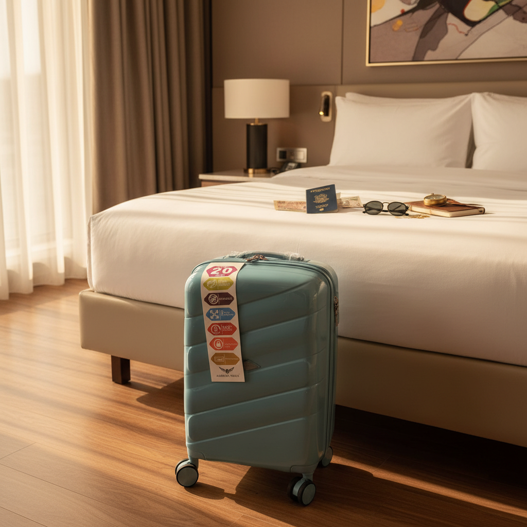 American Wings Light Blue Hardshell Carry-On Trolley Bag 20 Inch