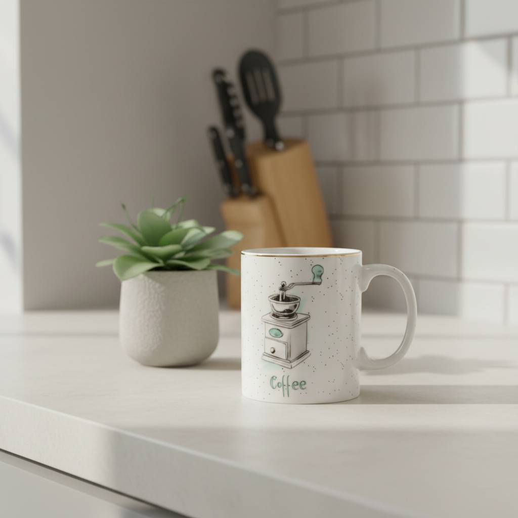 White Ceramic Coffee Mug 350ml