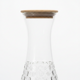Embossed Glass Carafe with Bamboo Lid – 1000ml