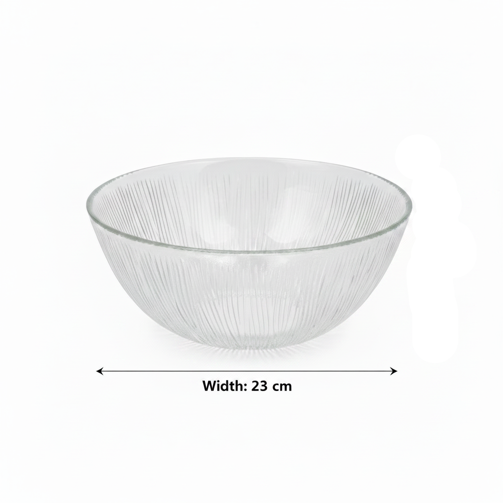 Noritazeh Ribbed Glass Bowl – 23cm