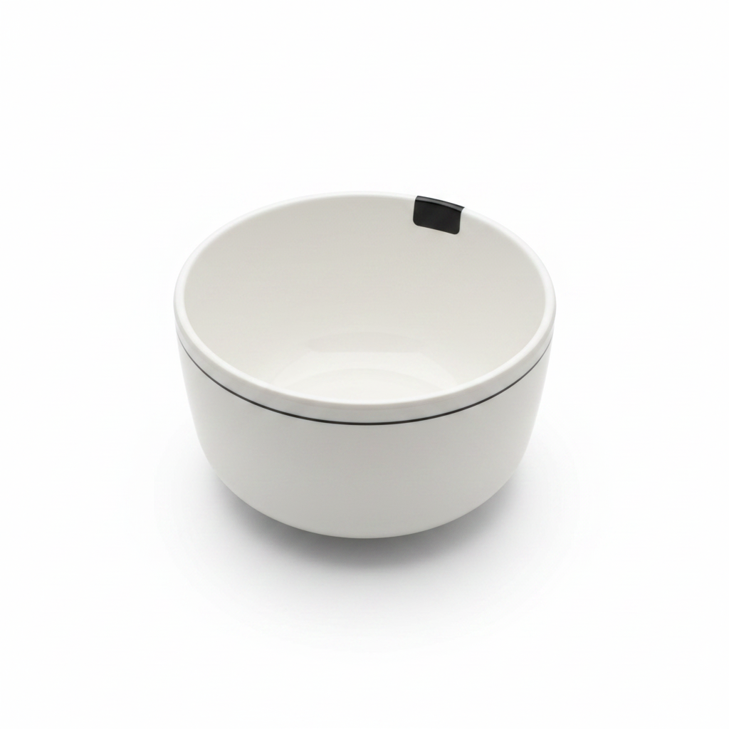 4Ever White Melamine Serving Bowl with Black Rim — 5.5 Inch