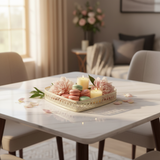 AKDC Heart-Shaped Cream Metal Candy Tray 25cm – Elegant Lattice Serving Platter for Sweets & Décor