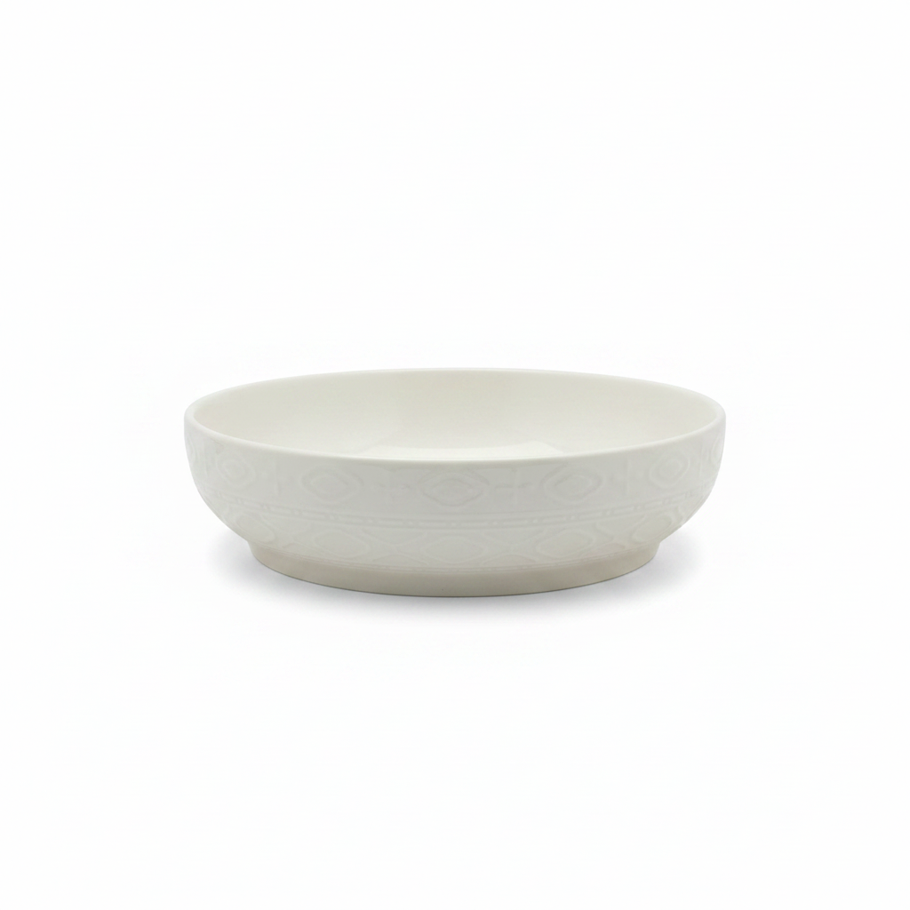 White Ceramic Serving Bowl - 22cm