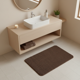 Brown Chenille Bath Mat Non-Slip Rubber Back - 80×100 cm