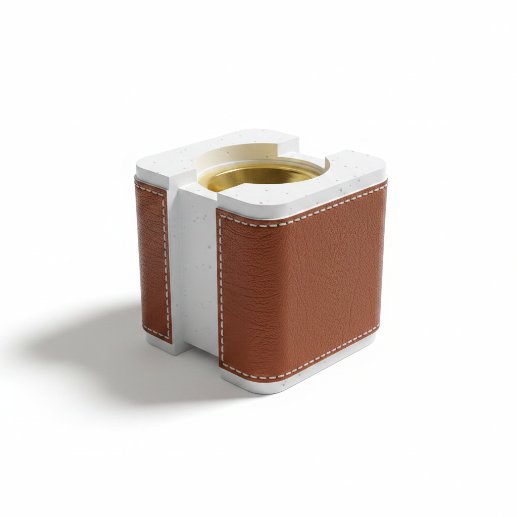 White & Brown Chalk Incense Burner | Square Mabkhara | 10×10 cm