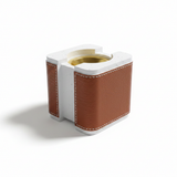 White & Brown Chalk Incense Burner | Square Mabkhara | 10×10 cm