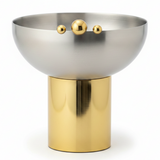 May Flower Stainless Steel Silver & Gold Candy Bowl – 25cm