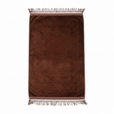 Soft Velvet Prayer Mat - 100 × 65 cm - Brown / Red / Blue