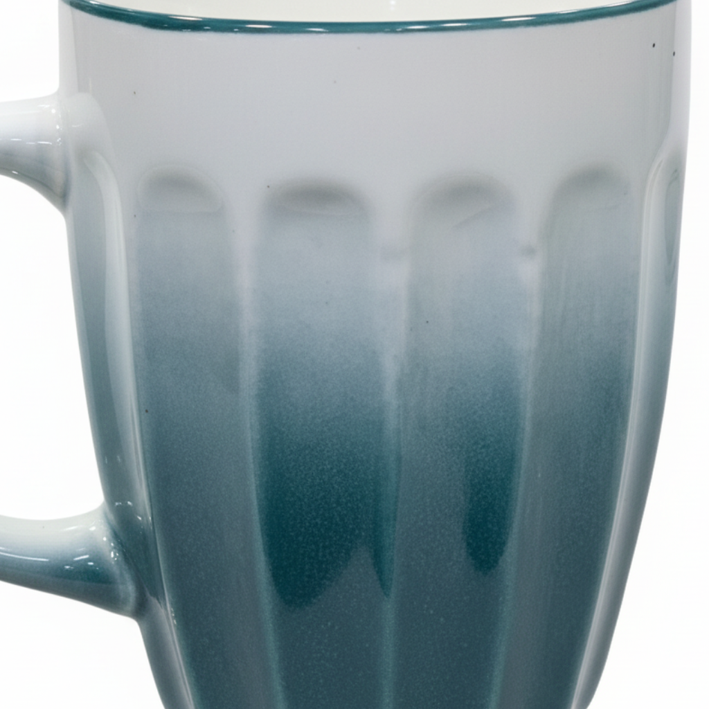 Kitchenmark Teal  Ombre Ribbed Ceramic Mug - 325ml