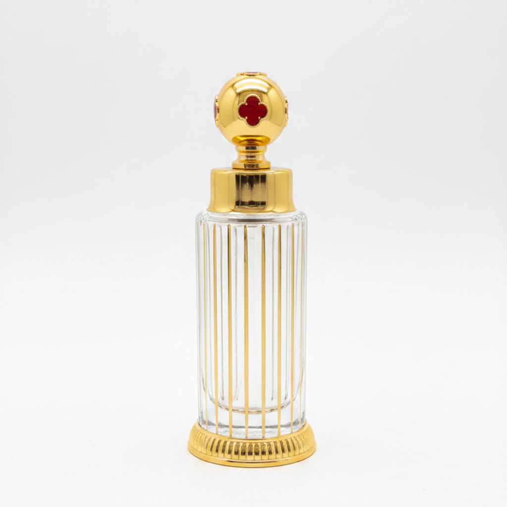 Mayflower Glass Perfume Bottle with Gold Metal Base – 250ml - Green / Pink / Red / Navy Blue