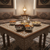 طقم أطباق تقديم الحلوى والمكسرات من الاستانلس ستيل الفضي، 3 قطع، مع مقبض مزخرف على شكل وردة | 10×10 سم |