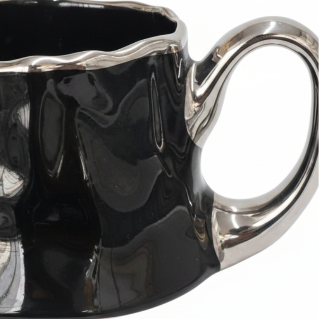 Black & Silver Ceramic Mug — 300ml