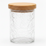 Ameco Crackle Glass Canister with Acacia Wooden Lid | Airtight Kitchen Storage Jar | 500ml / 1000ml |