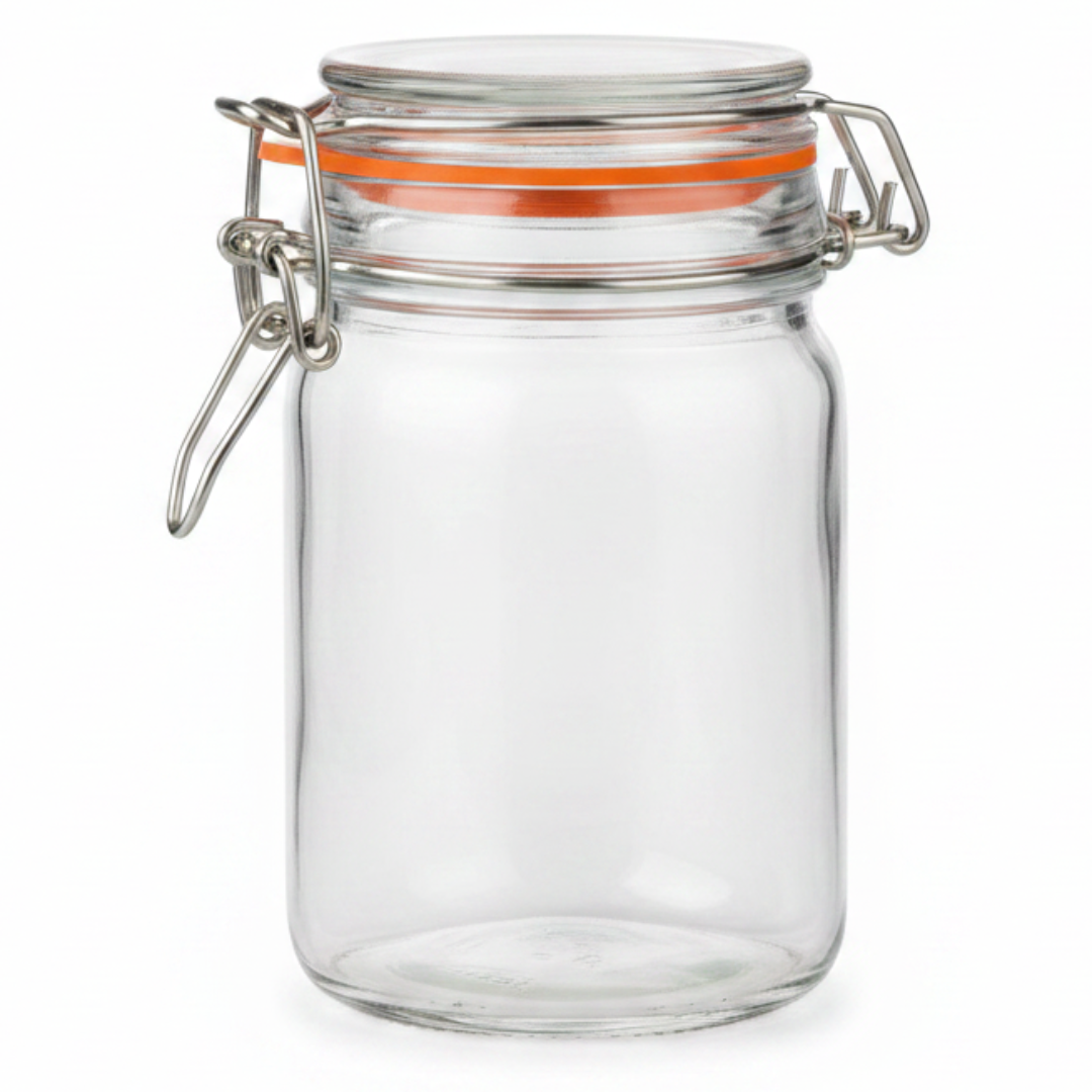 Nautilus Airtight Glass Storage Jar with Stainless Steel Clip Lock Lid & Silicone Seal — 245ml | Ideal for Preserving, Pickling, Pantry & Kitchen Organisation
