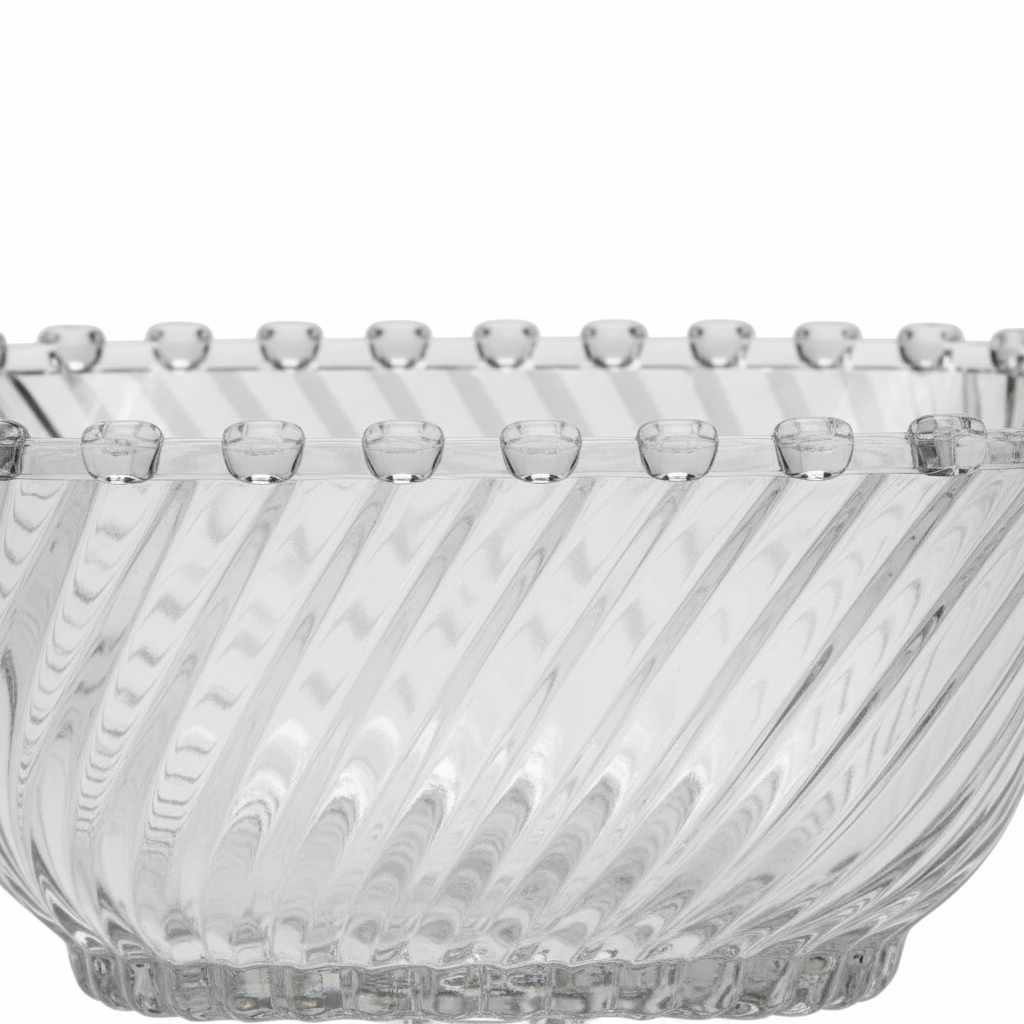 Crystal Glass Footed Candy Bowl - 20×15 cm