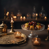 Crystal Footed Glass Candy Plate | Cut Glass Pedestal Serving Dish | 17×8 cm