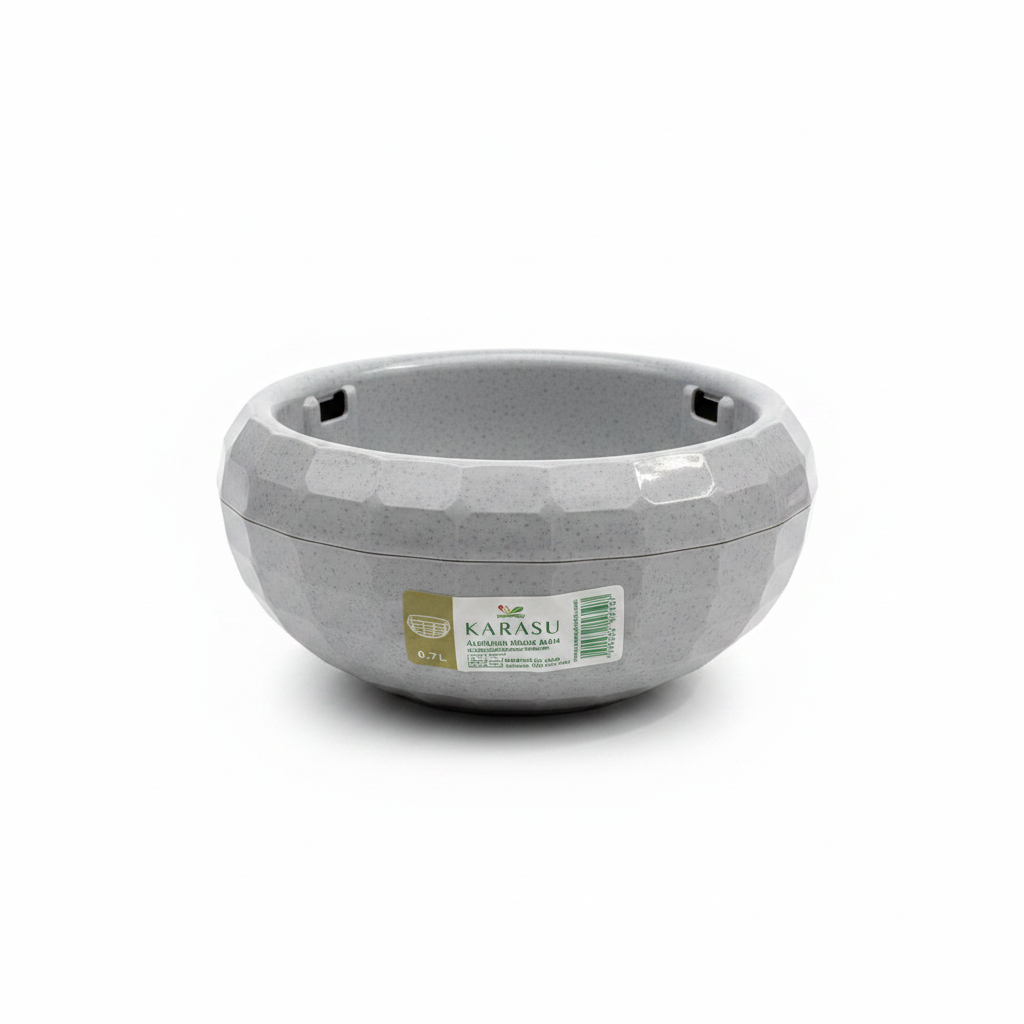 Karasu Geometric Plastic Planter Bowl - 0.7L - Rose / Grey