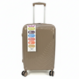 American Wings  Lightweight Hard Shell Carry-On 20 Inch Trolley Bag | Champagne Brown | 360° Spinner Wheels |