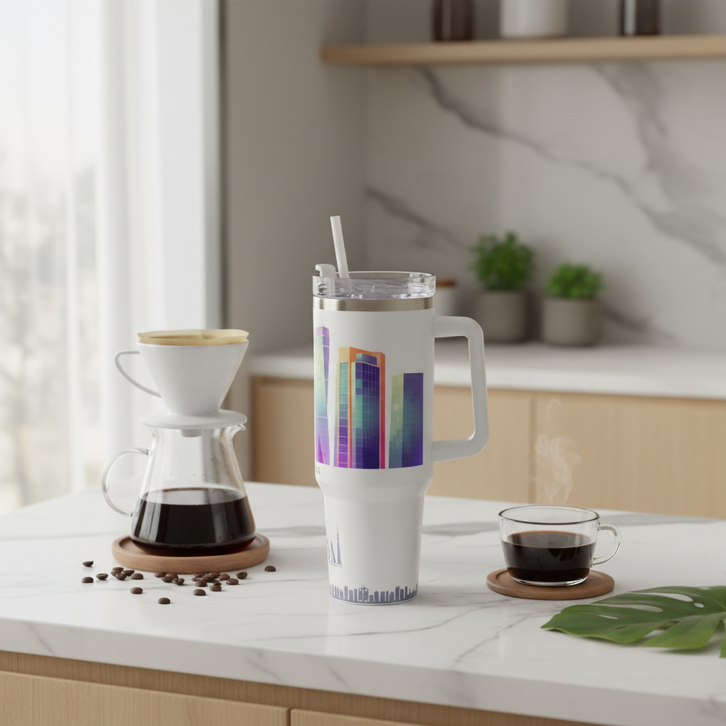 Dubai Skyline Stainless Steel Vacuum Tumbler – 1200ml