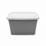 Esqube Plastic Storage Box with Lid & Handle – 25 Litre - Grey / Light Blue / Pink / Sage Green