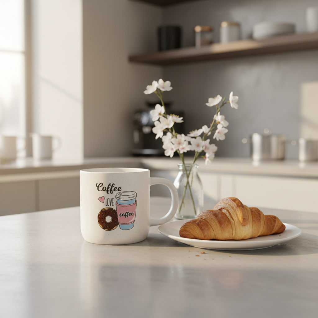 Coffee Love White Ceramic Mug - 300ml