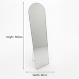 Arched Full-Length Floor Mirror with Metal Stand - 160× 40cm