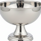 Silver Stainless Steel Ice Cream Bowl with Pedestal Base - 8×9 cm