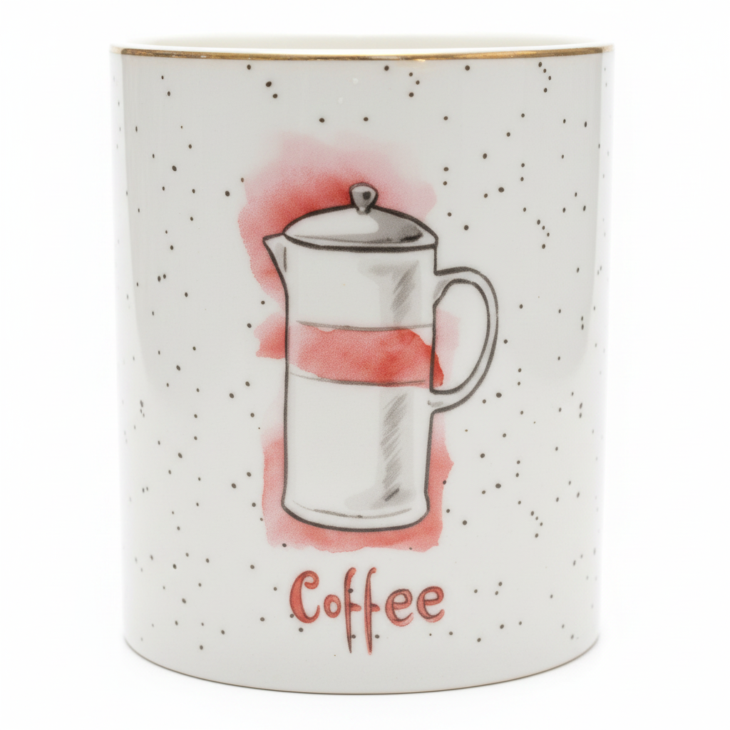 White Ceramic Coffee Mug - 350ml