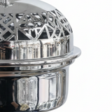 Acrylic Footed Silver Metal Candy Bowl with Lid - Large 20×12 cm