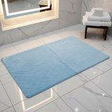 Soft Quilted Floor Mat | Light Blue | 100×150 cm | Anti-Slip Comfort Rug for Living Room, Bedroom & Bathroom