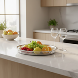 Zolten Silver Stainless Steel Oval Serving Tray - 60×44cm